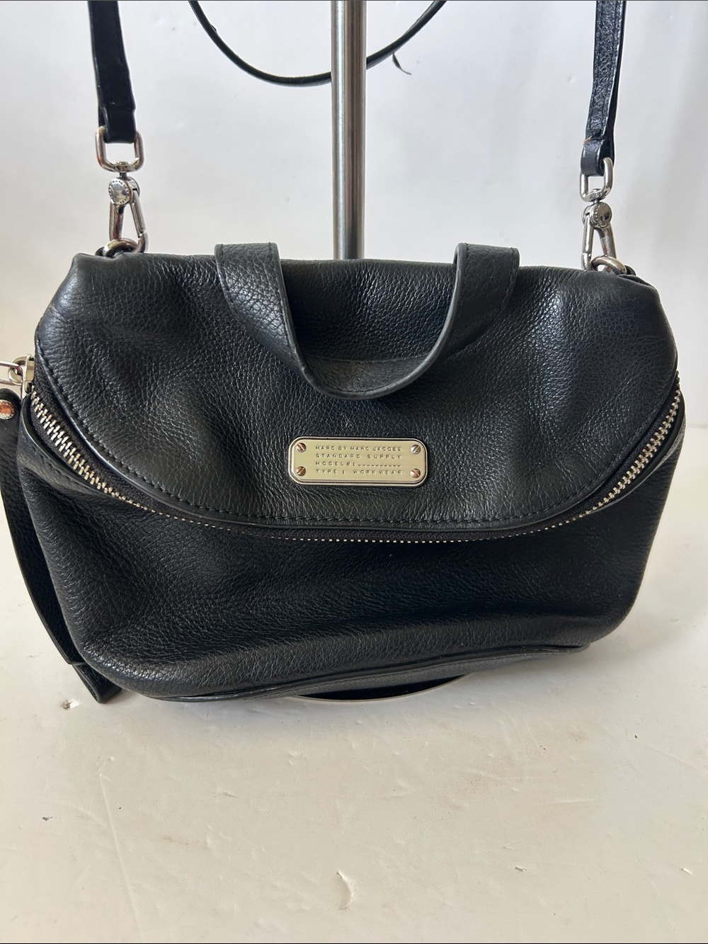 Marc By Marc Jacobs Black Leather Crossbody/ Top Handle Bag Boho RARE! - Picture 3 of 16